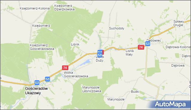 mapa Liśnik Duży, Liśnik Duży na mapie Targeo