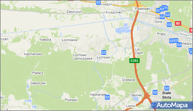 mapa Łochowo, Łochowo na mapie Targeo