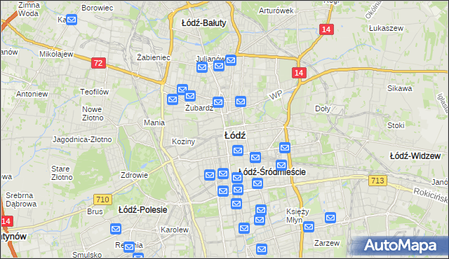 mapa Łodzi, Łódź na mapie Targeo