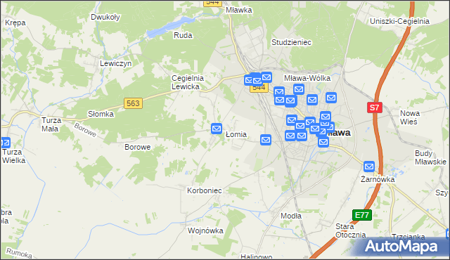 mapa Łomia, Łomia na mapie Targeo