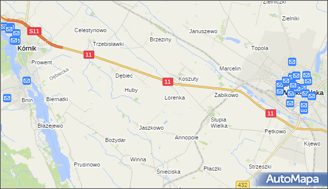 mapa Lorenka, Lorenka na mapie Targeo
