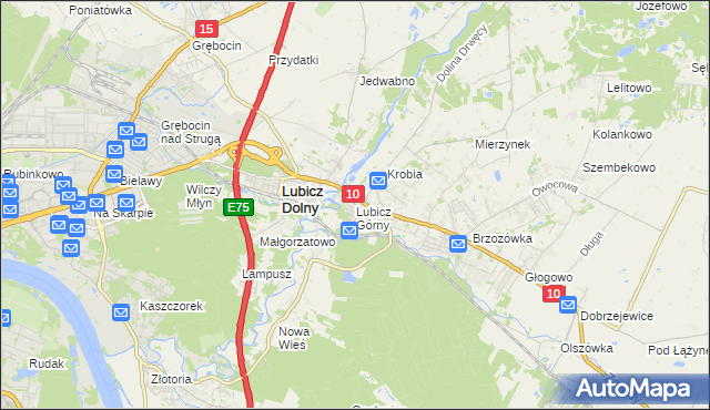 mapa Lubicz Górny, Lubicz Górny na mapie Targeo