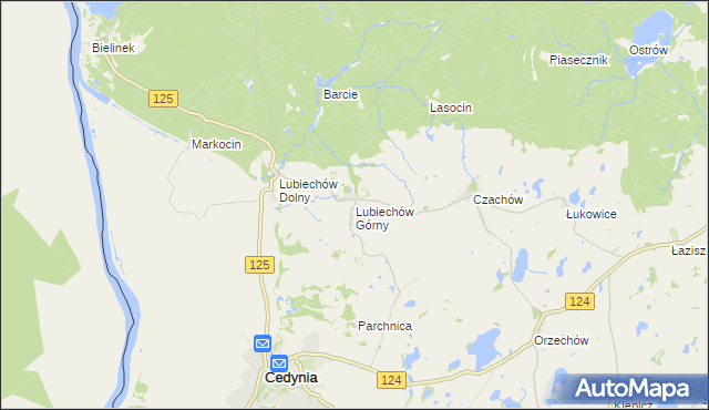 mapa Lubiechów Górny, Lubiechów Górny na mapie Targeo