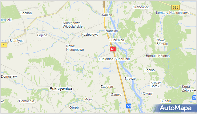 mapa Łubienica-Superunki, Łubienica-Superunki na mapie Targeo