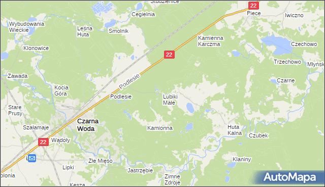 mapa Lubiki Małe, Lubiki Małe na mapie Targeo