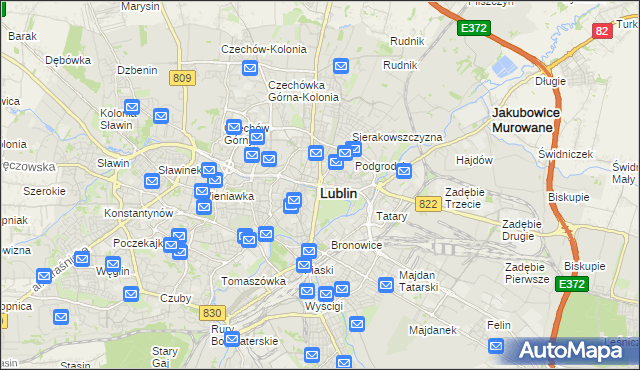 mapa Lublina, Lublin na mapie Targeo