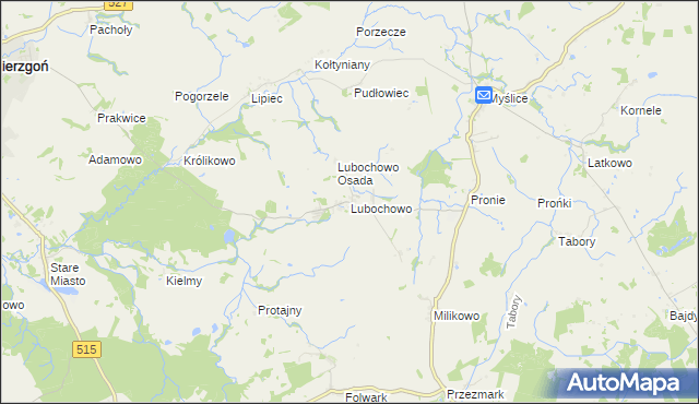 mapa Lubochowo, Lubochowo na mapie Targeo
