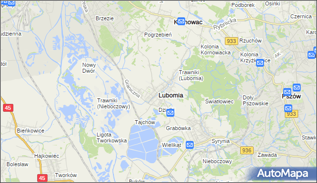 mapa Lubomia, Lubomia na mapie Targeo