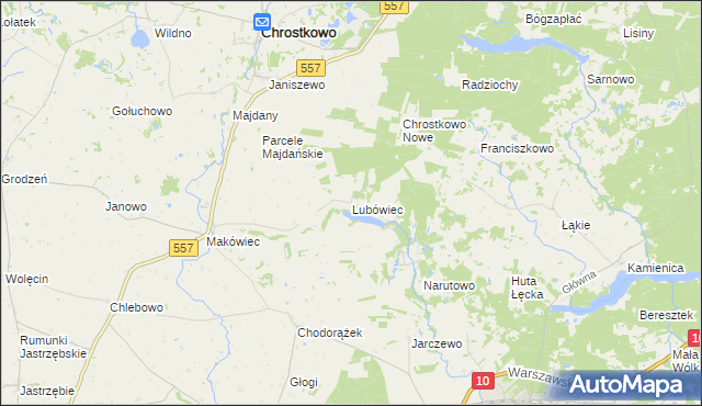 mapa Lubówiec, Lubówiec na mapie Targeo