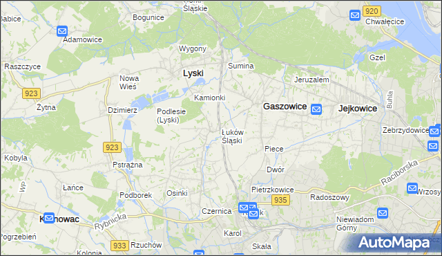 mapa Łuków Śląski, Łuków Śląski na mapie Targeo