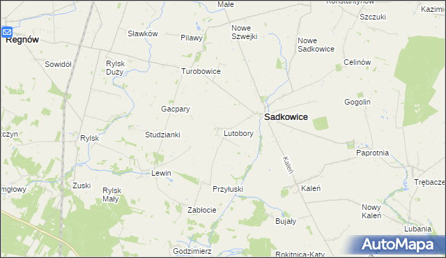 mapa Lutobory, Lutobory na mapie Targeo