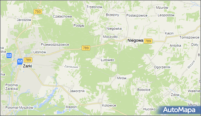 mapa Łutowiec, Łutowiec na mapie Targeo