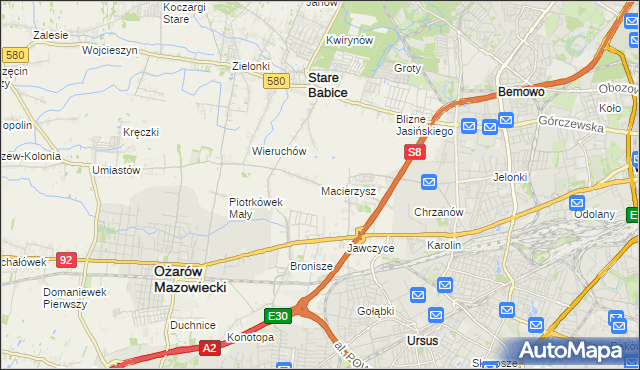 mapa Macierzysz, Macierzysz na mapie Targeo