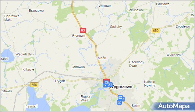 mapa Maćki, Maćki na mapie Targeo