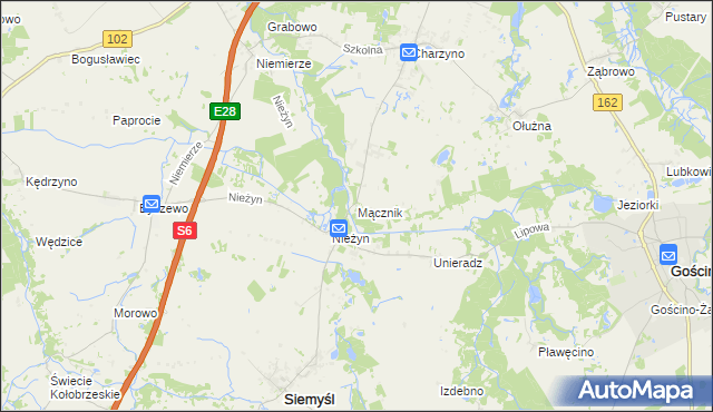 mapa Mącznik gmina Siemyśl, Mącznik gmina Siemyśl na mapie Targeo