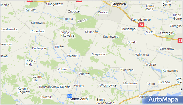 mapa Magierów gmina Solec-Zdrój, Magierów gmina Solec-Zdrój na mapie Targeo