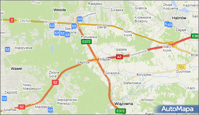 mapa Majdan gmina Wiązowna, Majdan gmina Wiązowna na mapie Targeo
