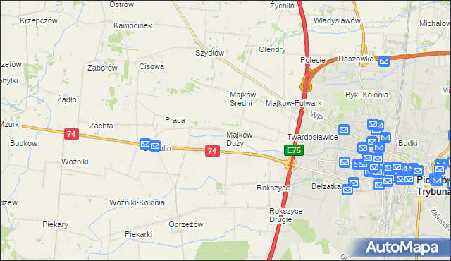 mapa Majków Duży, Majków Duży na mapie Targeo