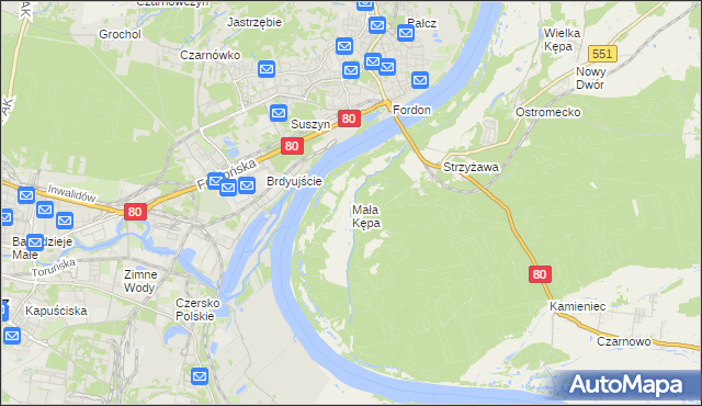 mapa Mała Kępa, Mała Kępa na mapie Targeo