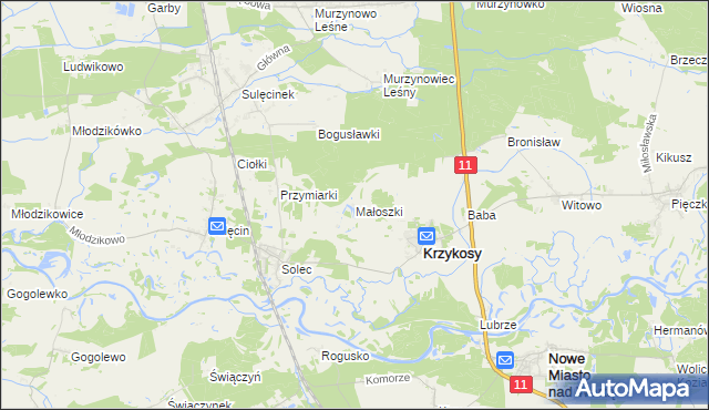 mapa Małoszki, Małoszki na mapie Targeo