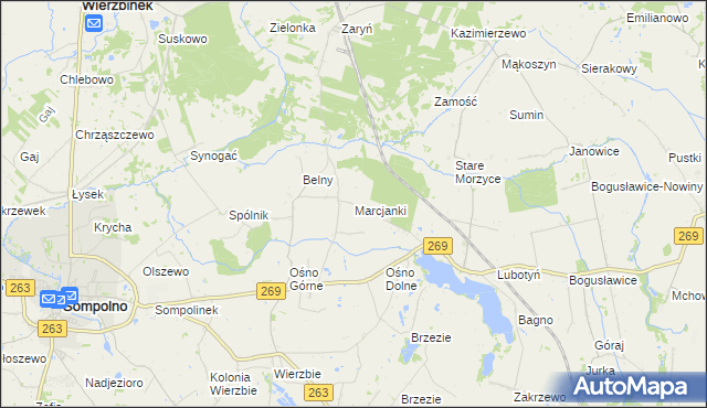 mapa Marcjanki, Marcjanki na mapie Targeo