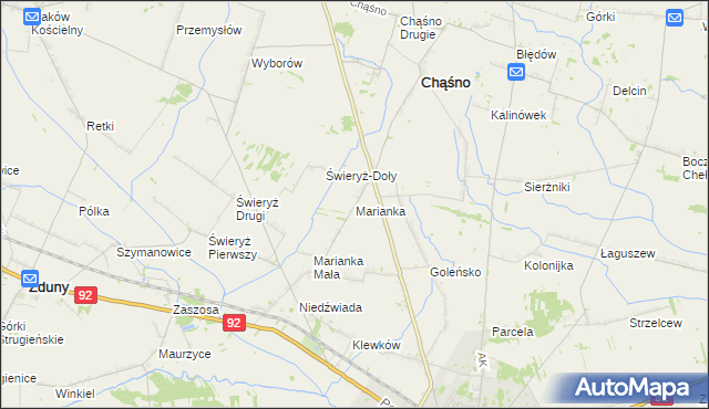 mapa Marianka gmina Chąśno, Marianka gmina Chąśno na mapie Targeo