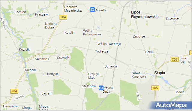 mapa Marianów gmina Słupia, Marianów gmina Słupia na mapie Targeo