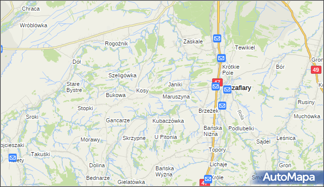 mapa Maruszyna, Maruszyna na mapie Targeo