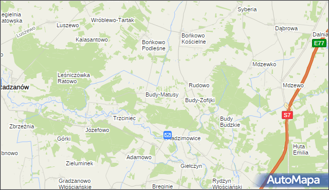 mapa Marysinek gmina Strzegowo, Marysinek gmina Strzegowo na mapie Targeo