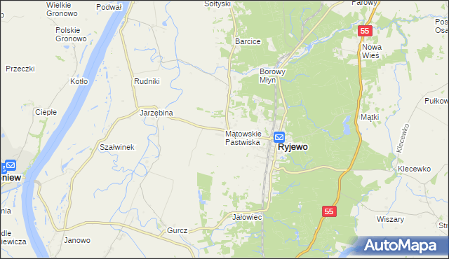 mapa Mątowskie Pastwiska, Mątowskie Pastwiska na mapie Targeo