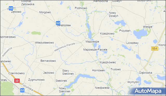 mapa Mazowsze-Parcele, Mazowsze-Parcele na mapie Targeo