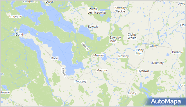 mapa Mazury gmina Kowale Oleckie, Mazury gmina Kowale Oleckie na mapie Targeo