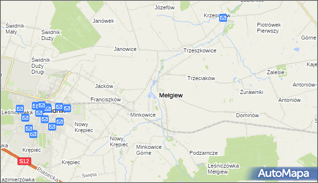 mapa Mełgiew, Mełgiew na mapie Targeo