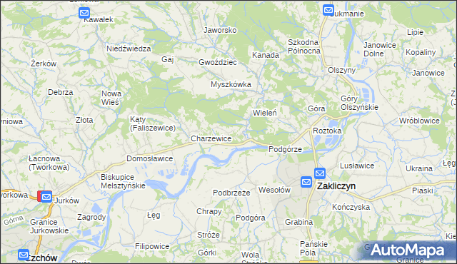 mapa Melsztyn, Melsztyn na mapie Targeo