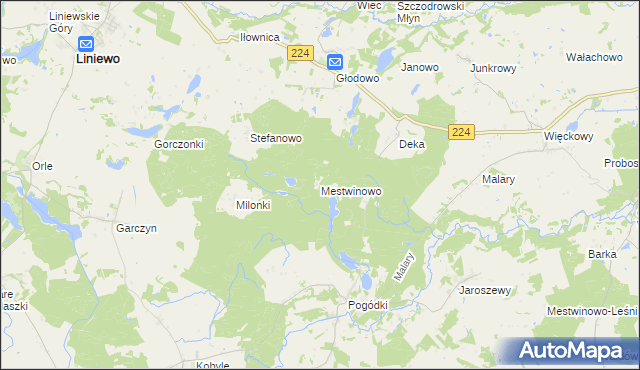 mapa Mestwinowo, Mestwinowo na mapie Targeo