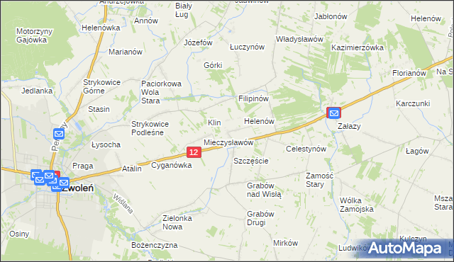 mapa Michalin gmina Zwoleń, Michalin gmina Zwoleń na mapie Targeo