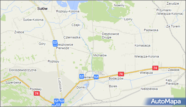 mapa Michalów gmina Sułów, Michalów gmina Sułów na mapie Targeo