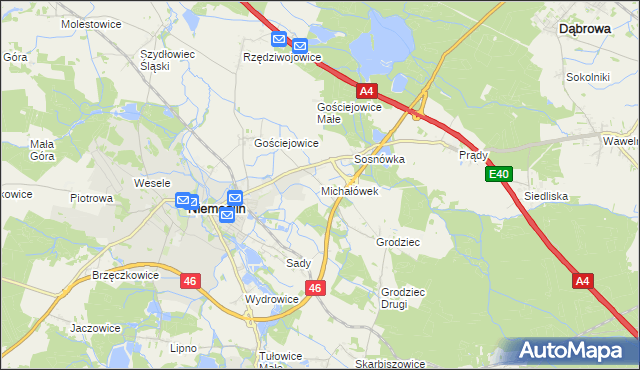 mapa Michałówek gmina Niemodlin, Michałówek gmina Niemodlin na mapie Targeo