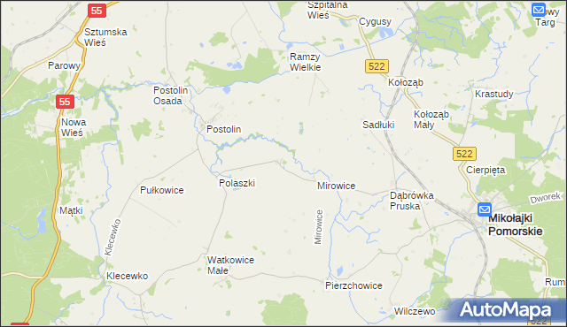 mapa Michorowo, Michorowo na mapie Targeo