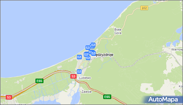 mapa Międzyzdroje, Międzyzdroje na mapie Targeo