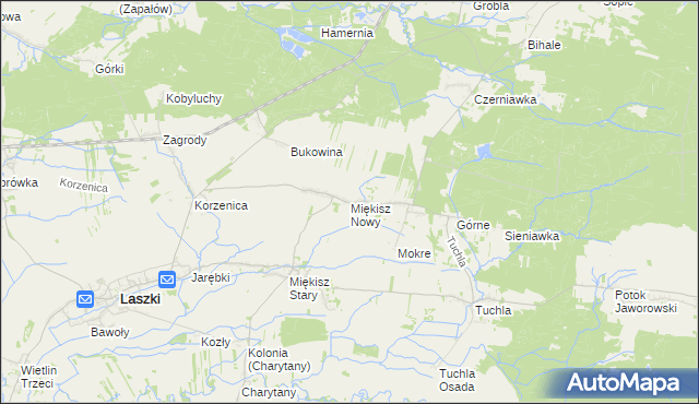 mapa Miękisz Nowy, Miękisz Nowy na mapie Targeo