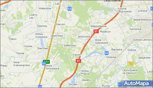 mapa Mieszkowo gmina Piaseczno, Mieszkowo gmina Piaseczno na mapie Targeo