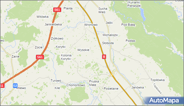 mapa Mikołajówek gmina Augustów, Mikołajówek gmina Augustów na mapie Targeo