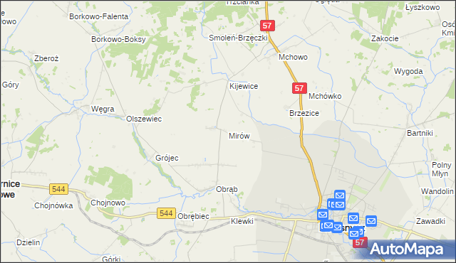 mapa Mirów gmina Przasnysz, Mirów gmina Przasnysz na mapie Targeo