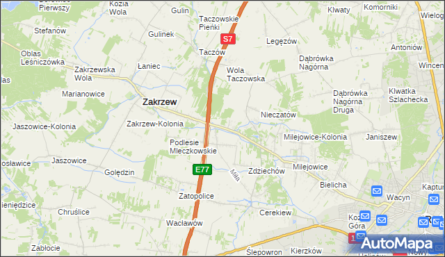 mapa Mleczków, Mleczków na mapie Targeo