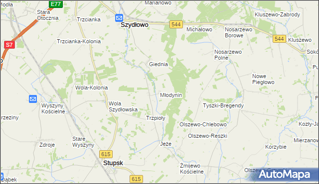 mapa Młodynin, Młodynin na mapie Targeo