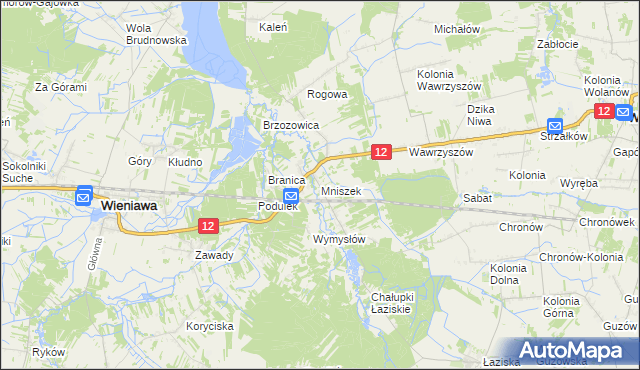 mapa Mniszek gmina Wolanów, Mniszek gmina Wolanów na mapie Targeo