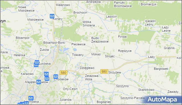 mapa Mokas, Mokas na mapie Targeo