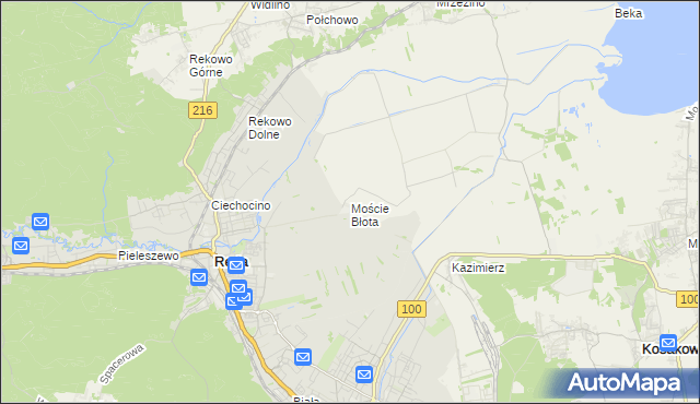 mapa Moście Błota, Moście Błota na mapie Targeo