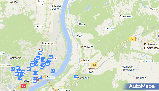 mapa Mozgowina, Mozgowina na mapie Targeo
